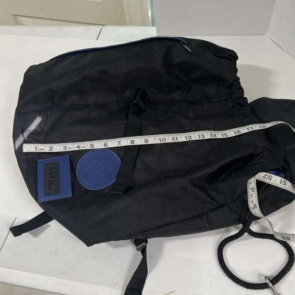 Versace Parfums Bag Backpack/ Black Drawstring Medusa Overnight Big Designer